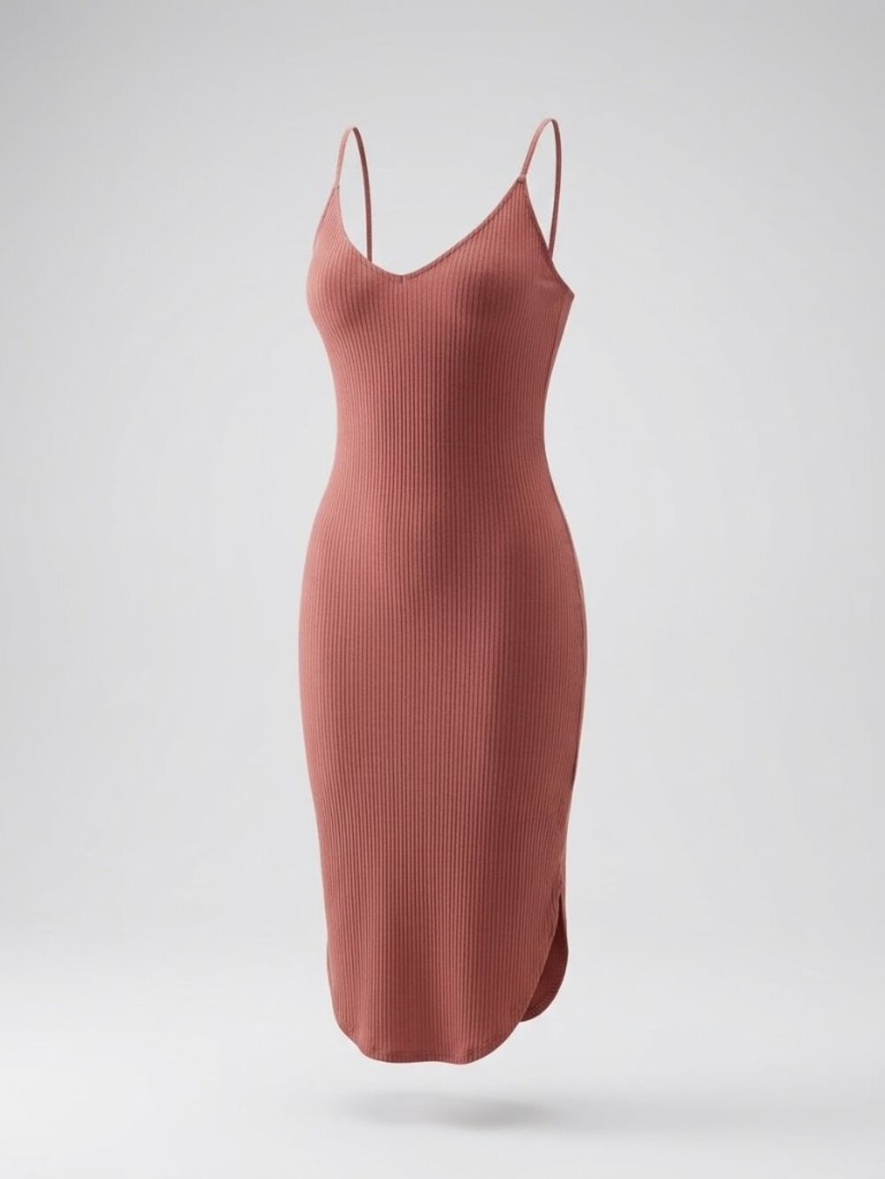Dusty Rose Pink V-neck Adjustable Straps Dress, Express Size S
